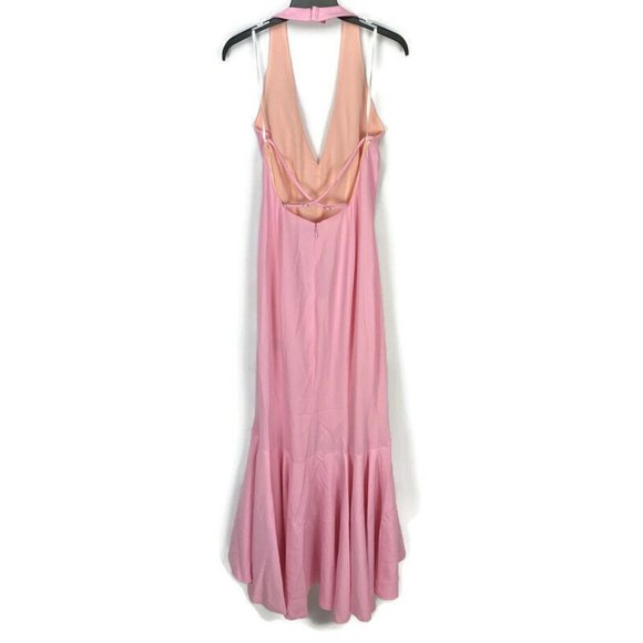 NBD Revolve Pink Gwendolyn Halter Ruffle Gown - Picture 4 of 6